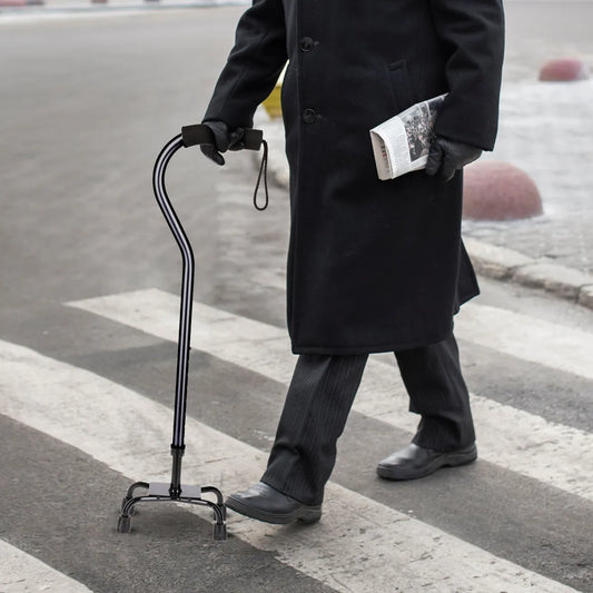 Bastón Ortopédico 4 Apoyos – Cuello de Ganso