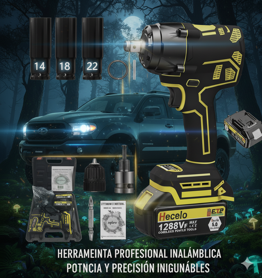 Llave pistola de impacto inalámbrico 2 Baterias 1/2