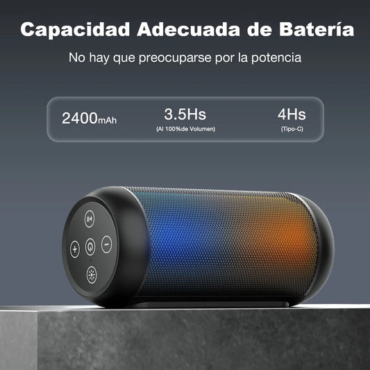 Bocina Bluetooth 10W, luces LED