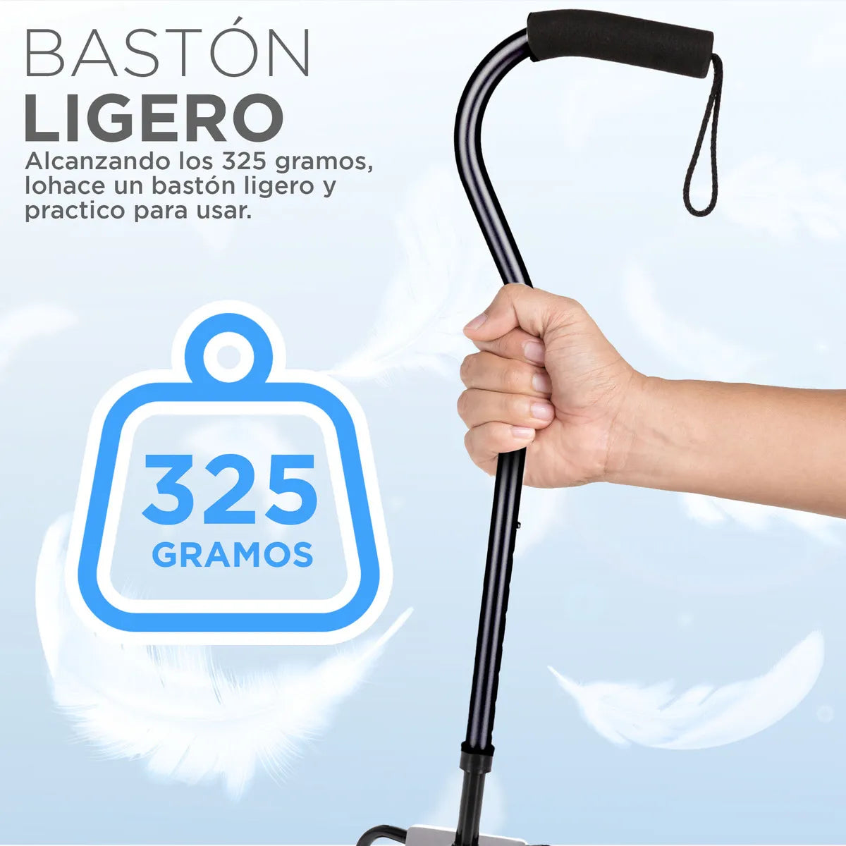 Bastón Ortopédico 4 Apoyos – Cuello de Ganso