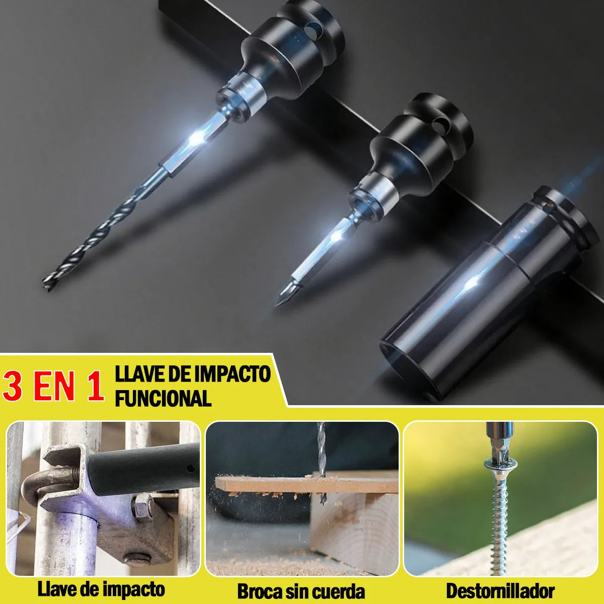 Llave pistola de impacto inalámbrico 2 Baterias 1/2