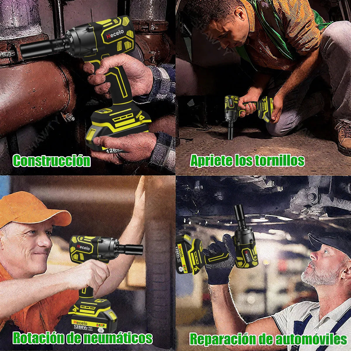 Llave pistola de impacto inalámbrico 2 Baterias 1/2