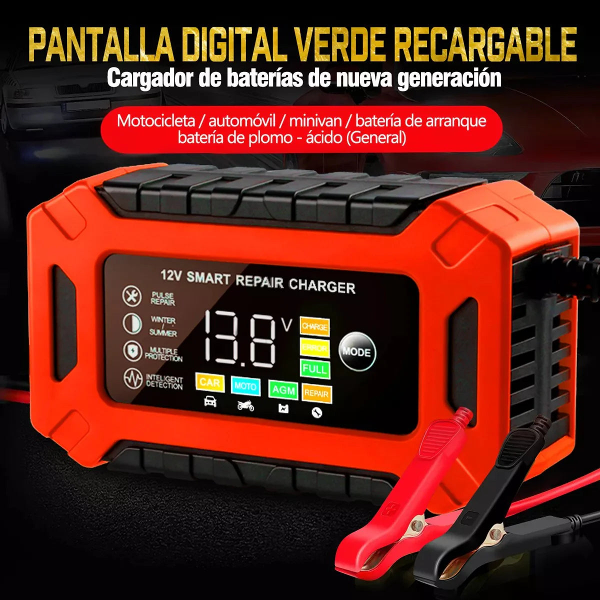 Cargador de Batería Inteligente de 12V: